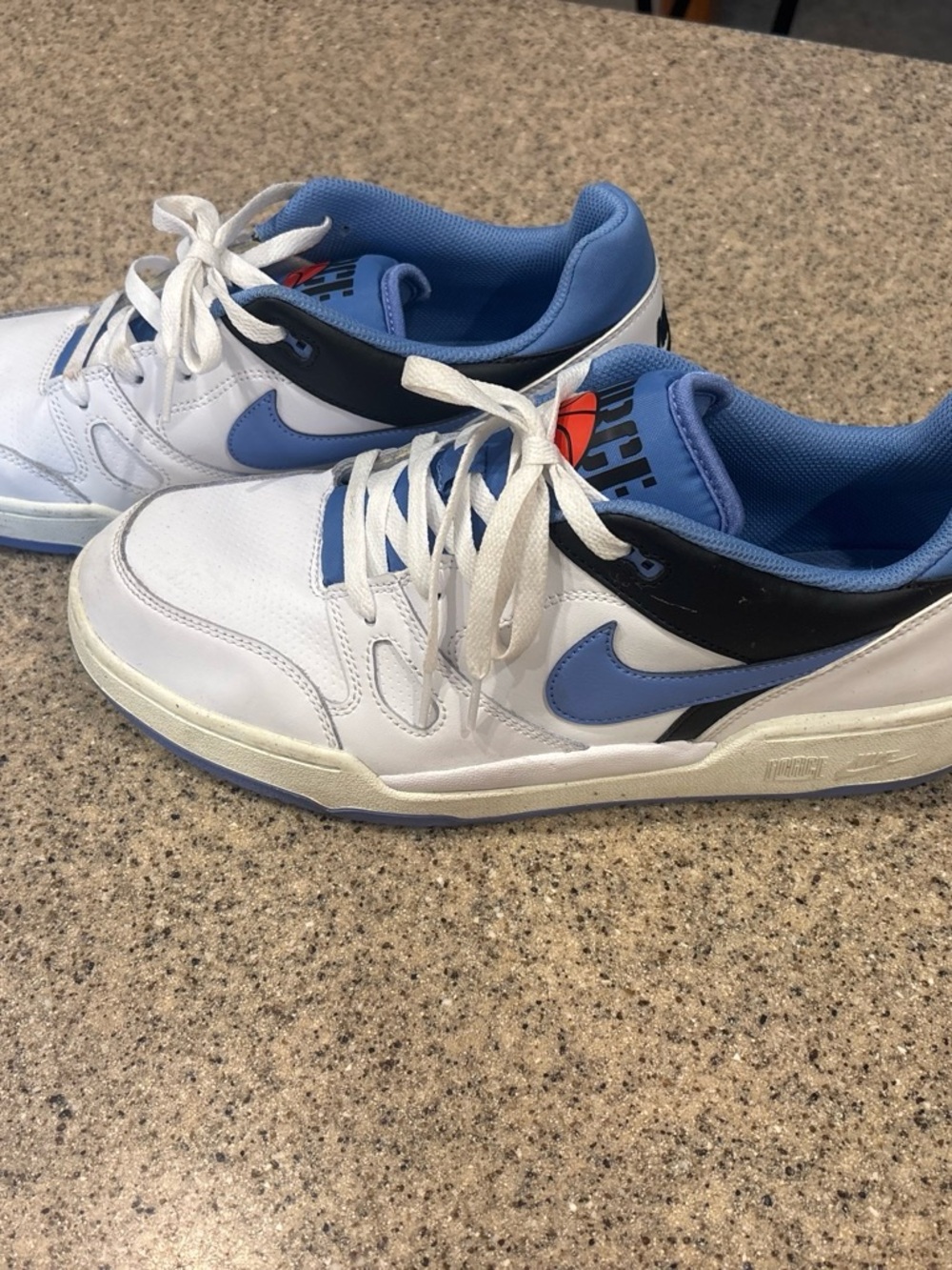 Nike Men’s Full Force Low White & Light Blue Low-Top Sneakers